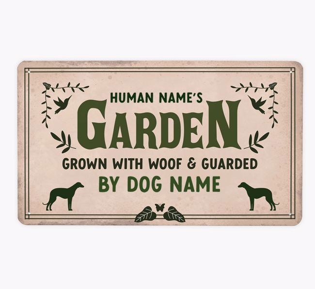 Garden, Grown With Woof: Personalised {breedFullName} Metal Sign